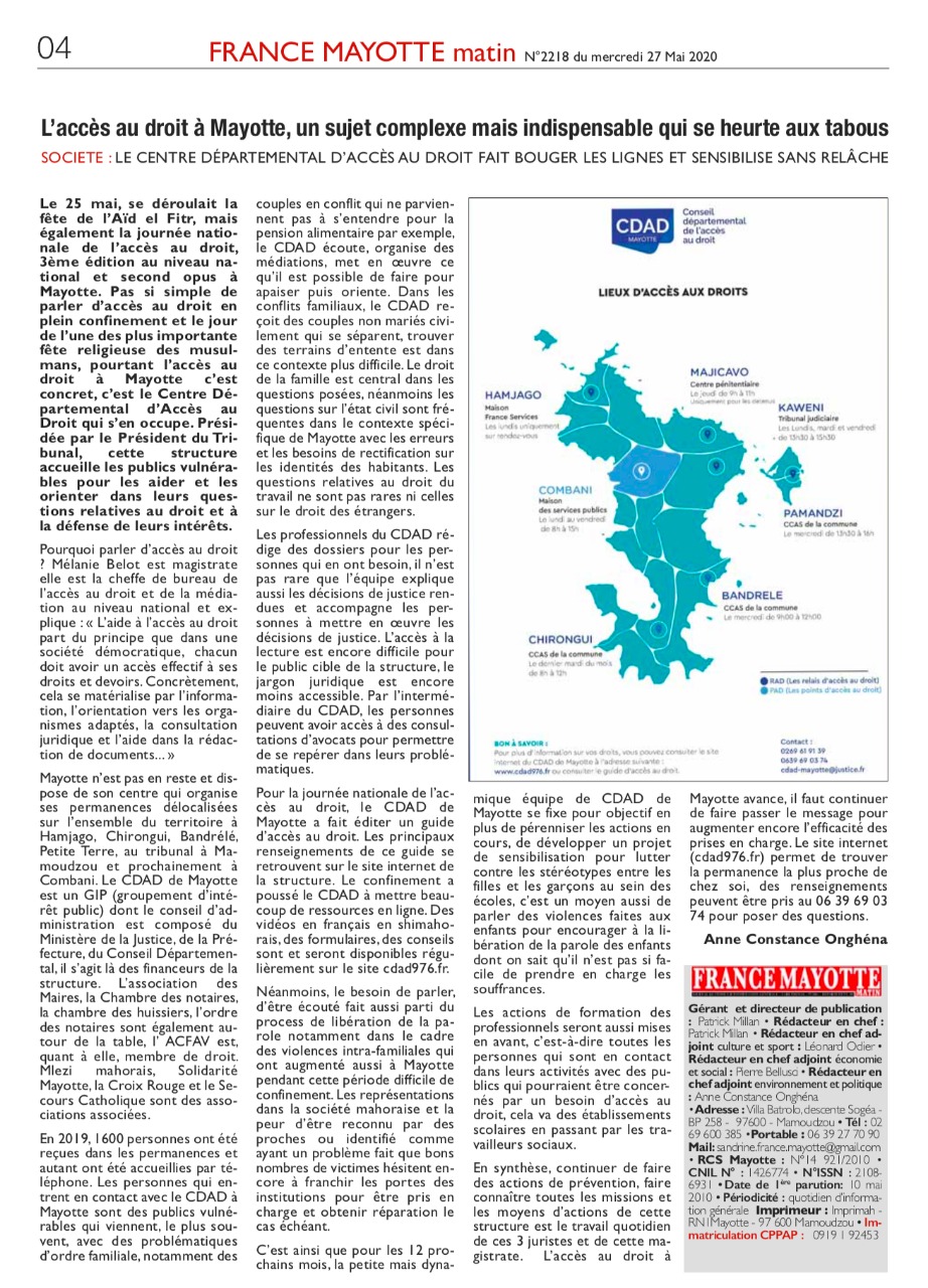 L’accès au droit à Mayotte, un sujet complexe mais indispensable qui se heurte aux tabous